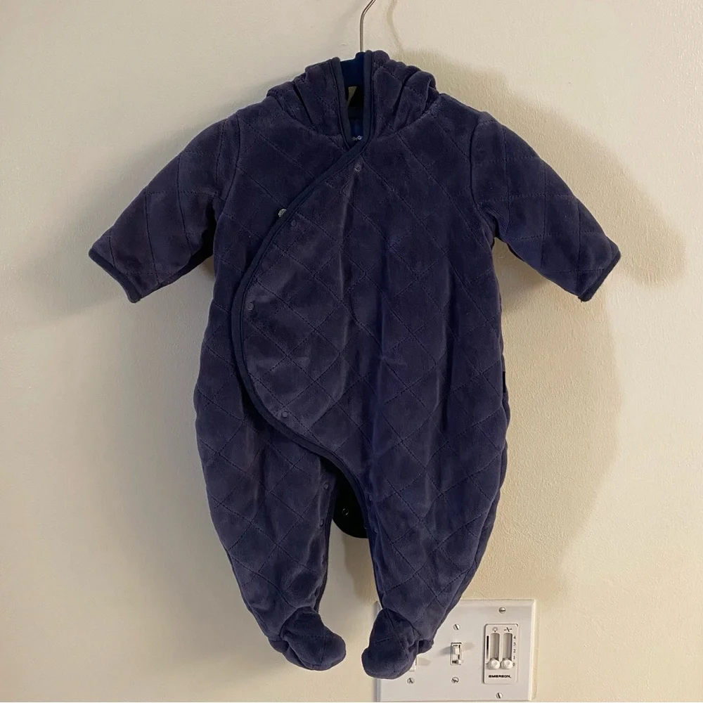 Baby Quilted Navy Blue One-Piece